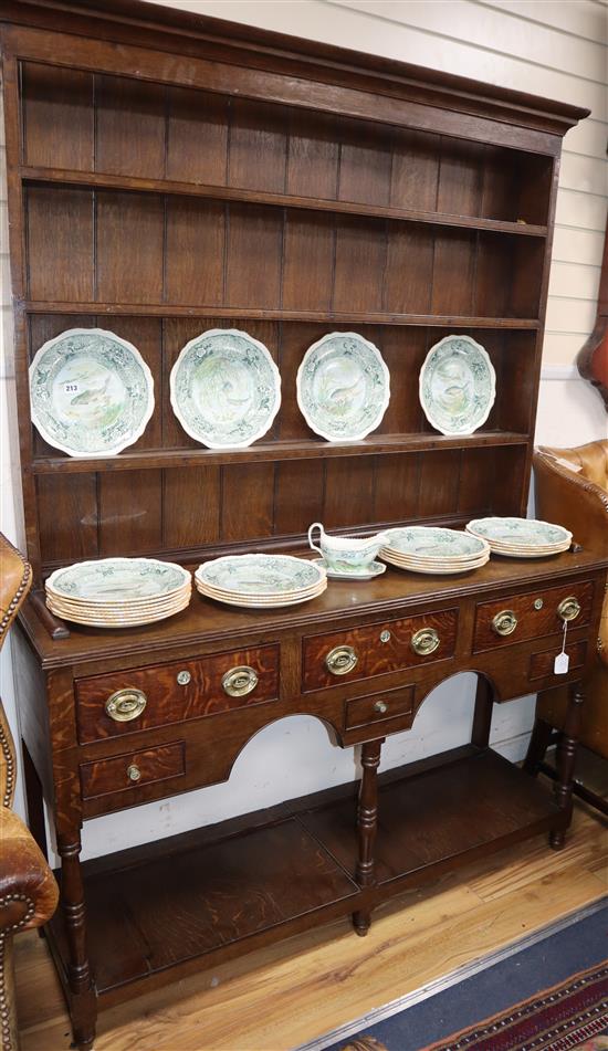 A mid 18th century style oak dresser W.143cm